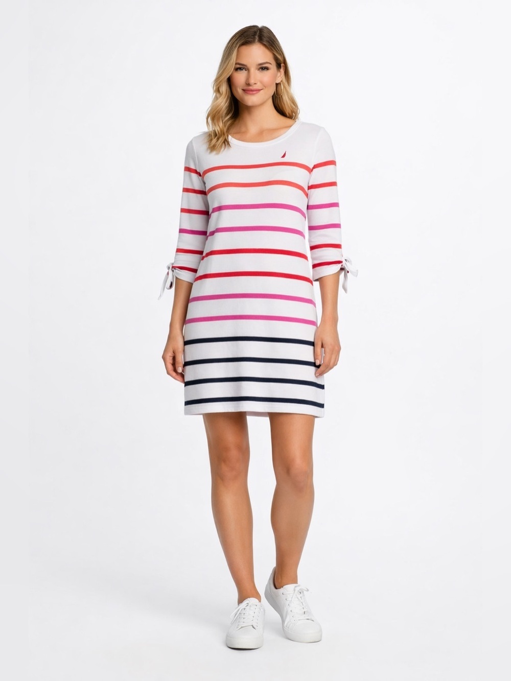 Striped Cotton Boatneck Dress Summer Capsule Nautica Medium